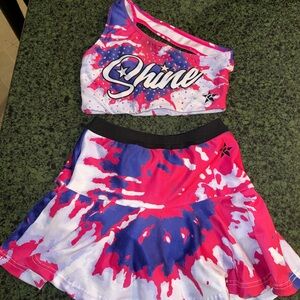 Rebel One-Shoulder Cheer Outfit with bling